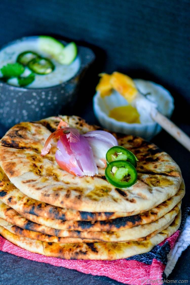 Hand Rolled Homemade Indian Keema Naan - Lamb Stuffed Bread | chefdehome.com