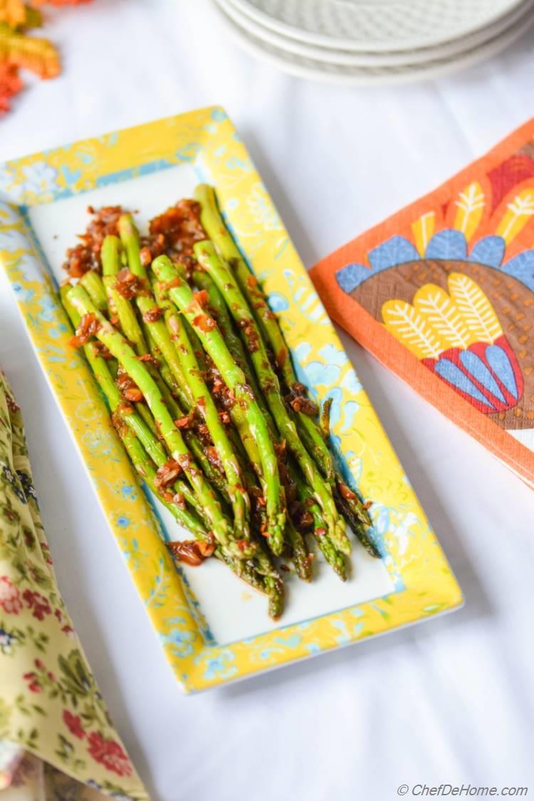 Vegan Kimchi Garlic Asparagus, vegan gluten-free zesty dinner side