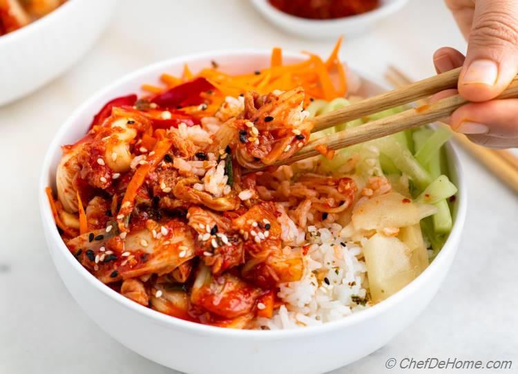Rice Bowl with Homemade Kimchi