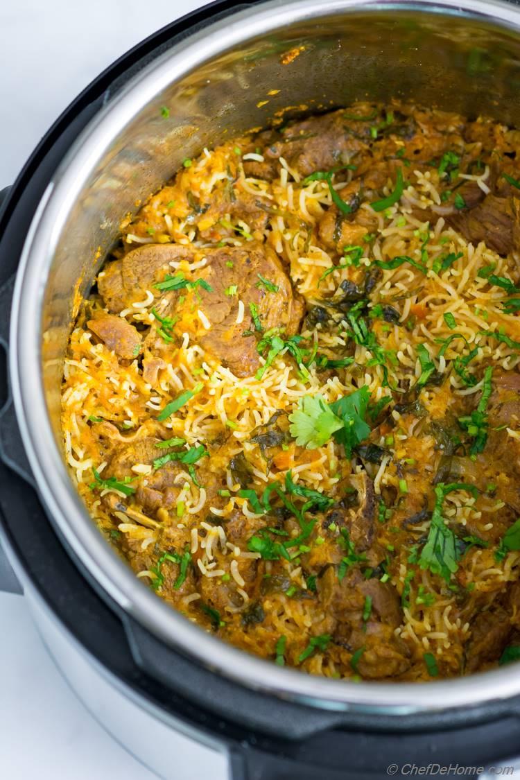 Lamb Curry with rice cooked in Instant Pot