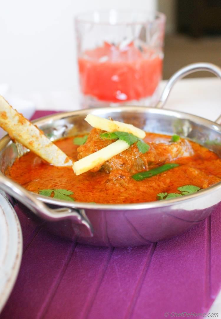 Indian Lamb Karahi Served with Whole Wheat Flat Bread