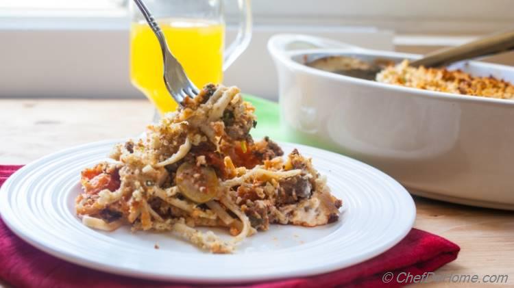 Greek Pastitsio (Baked Pasta) with Lamb and Homemade Béchamel Sauce