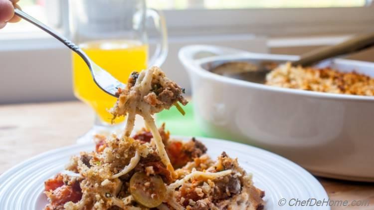 Greek Pastitsio (Baked Pasta) with Lamb and Homemade Béchamel Sauce