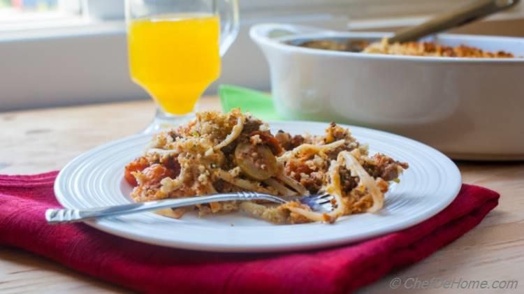 Greek Pastitsio (Baked Pasta) with Lamb and Homemade Béchamel Sauce