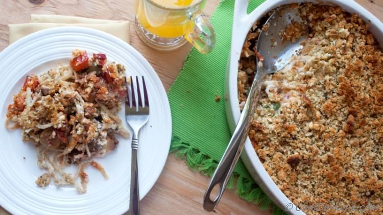 Greek Pastitsio (Baked Pasta) with Lamb and Homemade Béchamel Sauce