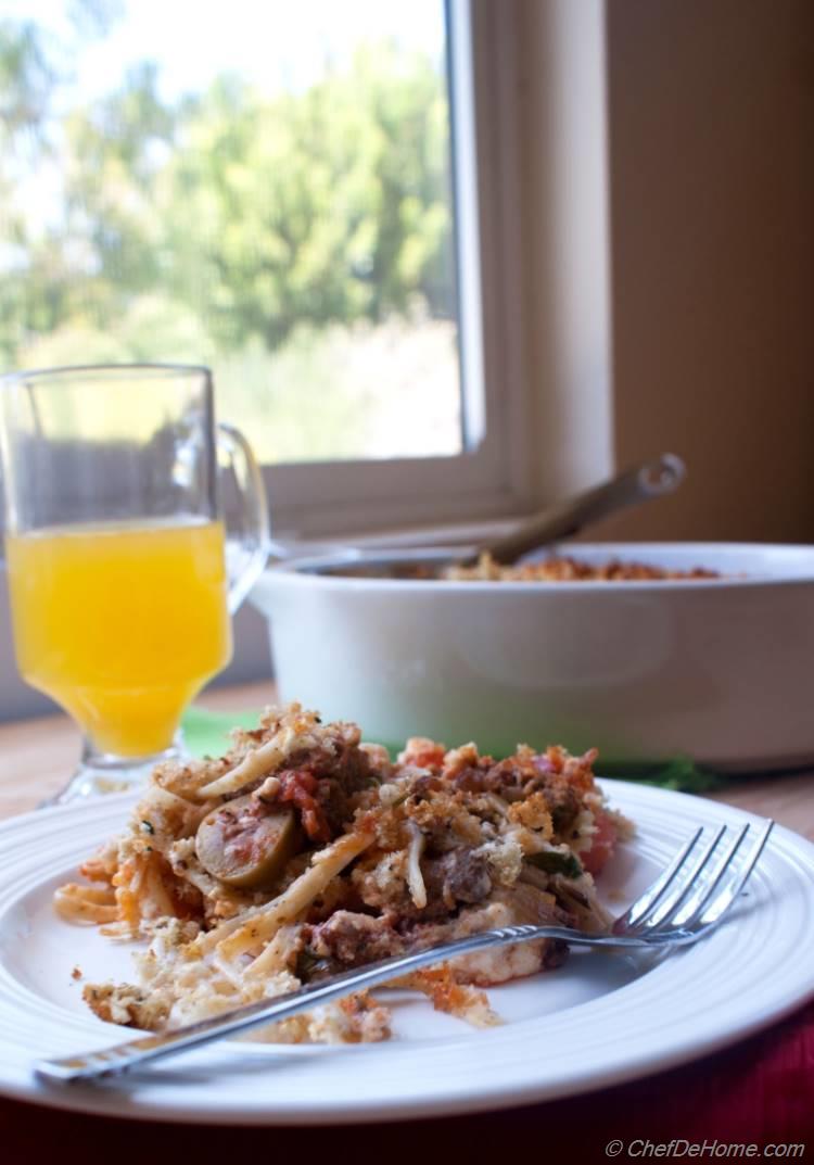 Greek Pastitsio (Baked Pasta) with Lamb and Homemade Béchamel Sauce