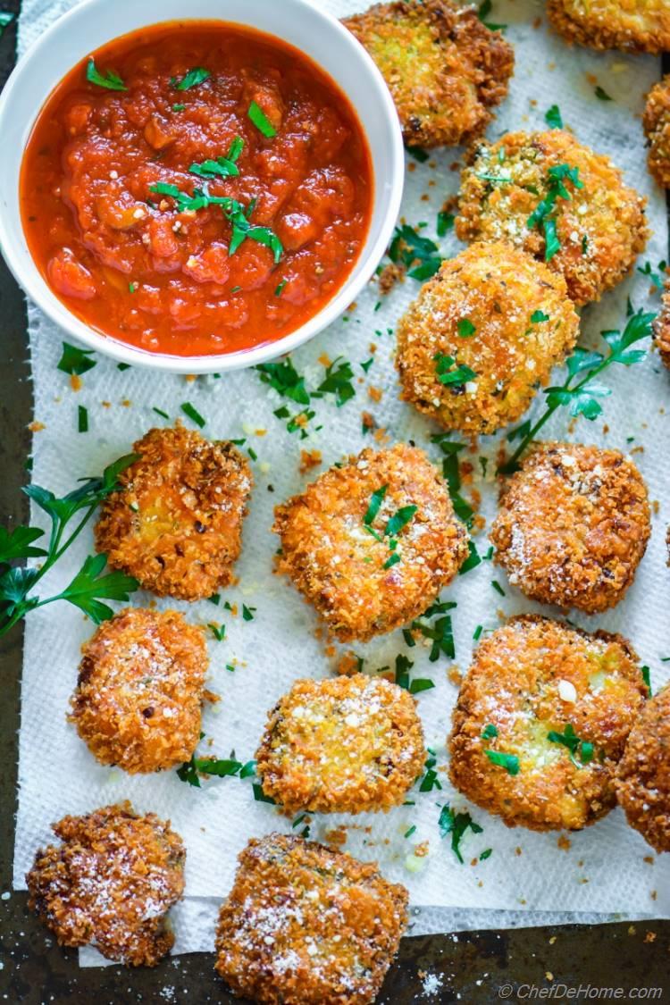 Fried Lasagna Bites for summer movie Night Snack | chefdehome.com