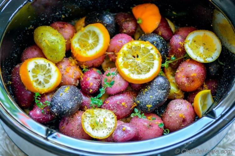 Baked Greek Lemon Potatoes in Slow Cooker | chefdehome.com