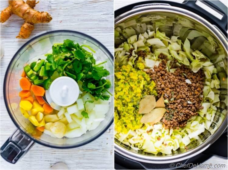 Lentil soup ingredients in instant pot | chefdehome.com