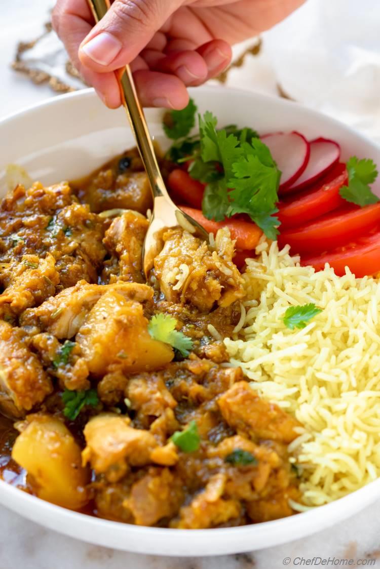 Malay Chicken Curry with Yellow rice