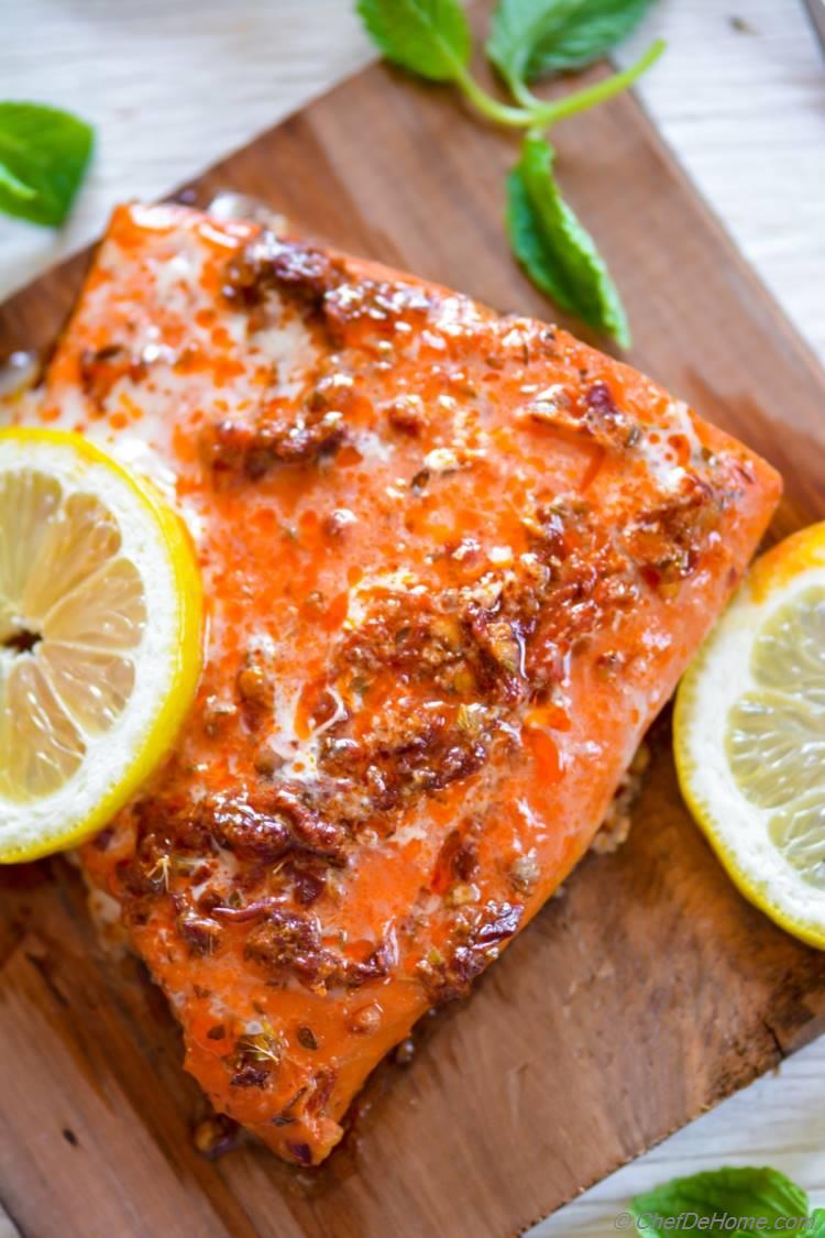 Cedar Plank Smoked Chipotle Maple Glaze Salmon | chefdehome.com