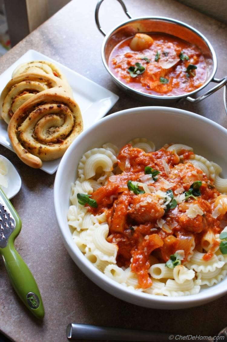 Masala Pasta in Spiced Tikka Masala Sauce