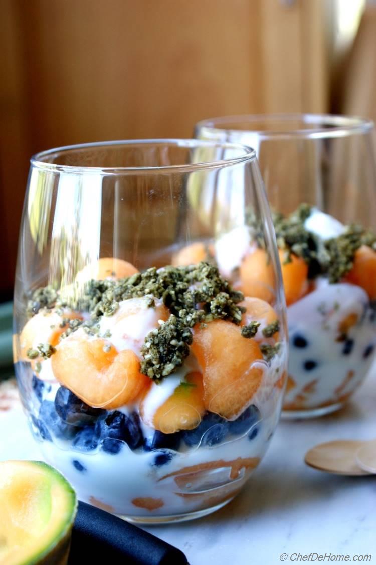 Melon and Yogurt Parfait with Hemp