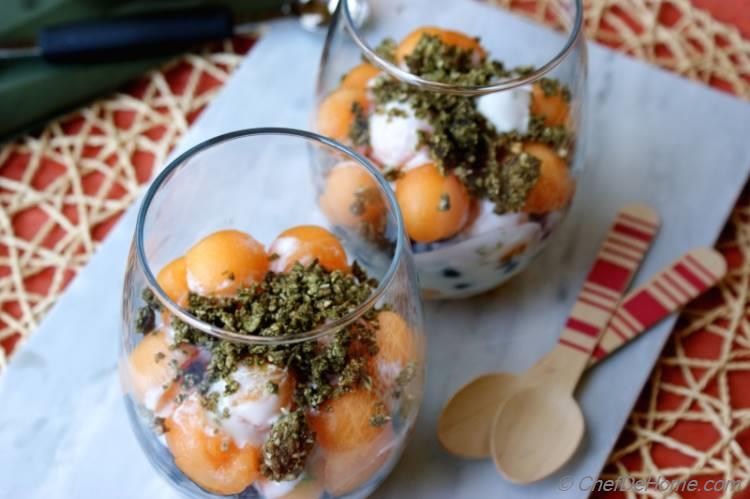 Melon and Yogurt Parfait with Hemp