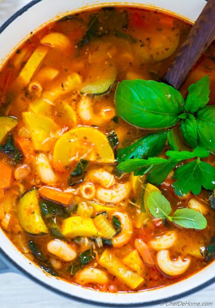 Vegetables Loaded Easy Minestrone Soup