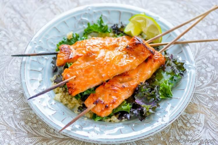 Healthy Miso Ginger Broiled Salmon with Kale and Quinoa | chefdehome.com