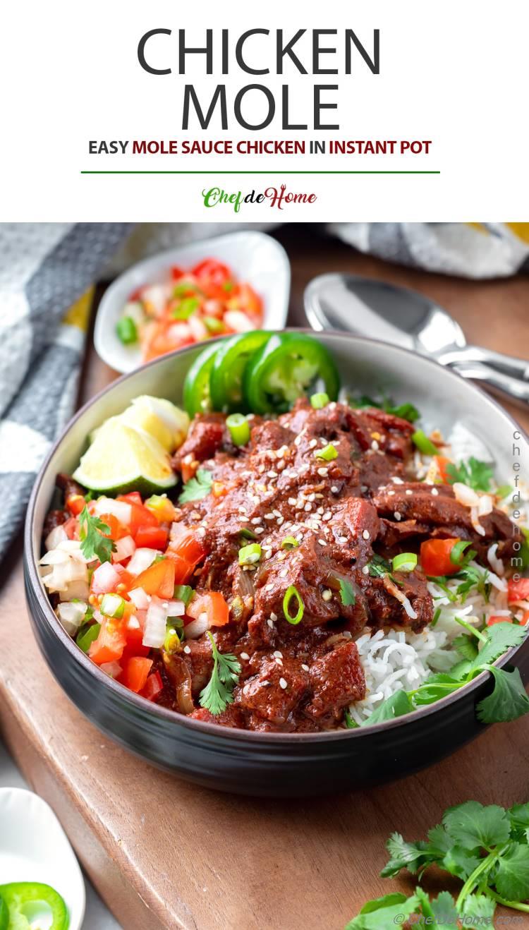 Easy chicken Mole Recipe prepared in Instant Pot