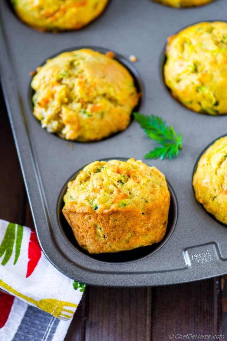 Zucchini Carrot Muffins Recipe | ChefDeHome.com