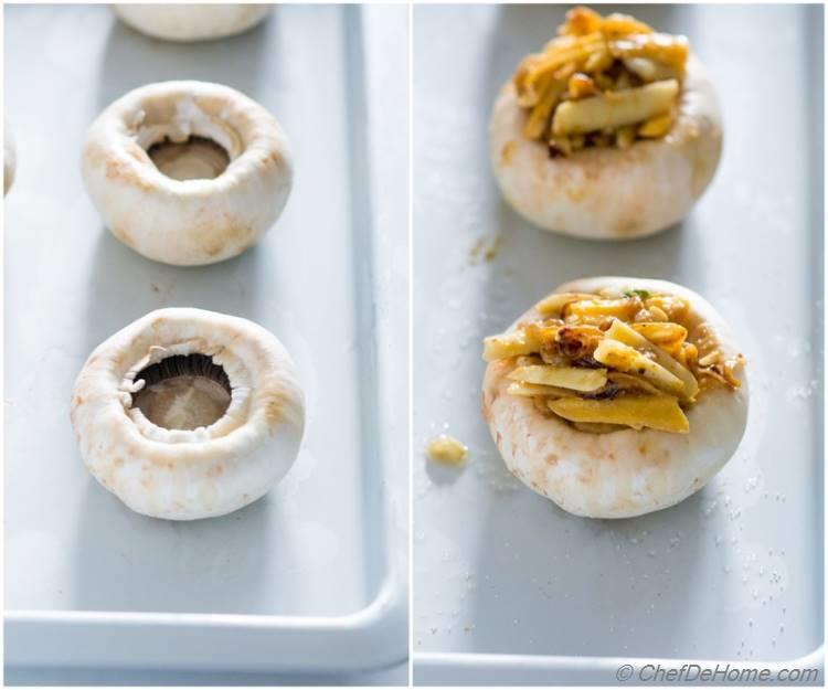 Stuffed Mushrooms Ready to Bake in Oven