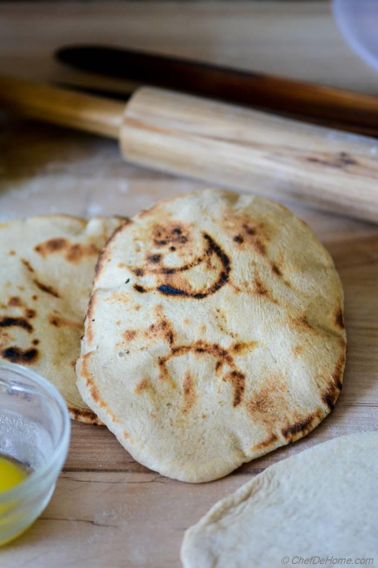 Making of Homemade Butter Naans | chefdehome.com