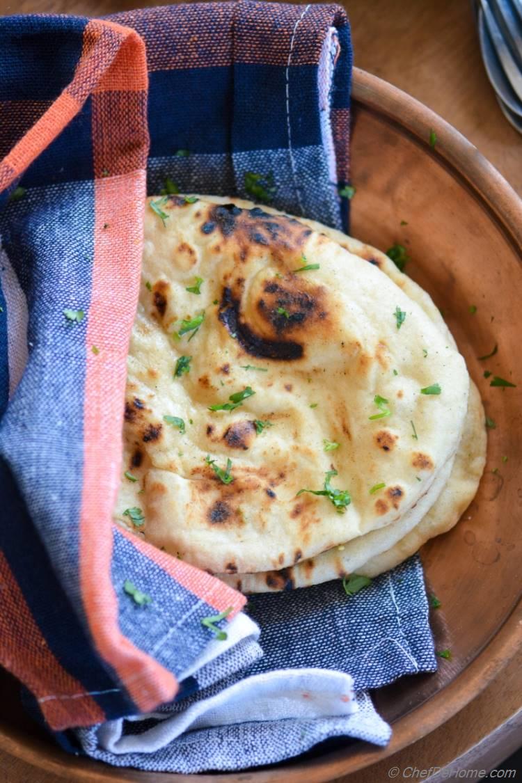 Indian Naan Bread with Make-Ahead Freeze instructions | chefdehome.com