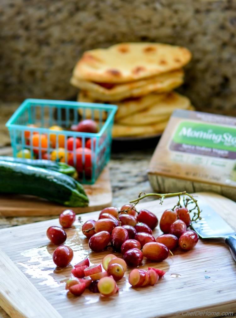 Preparing for Indian Meal with Grape Raita and Naan Curry Pockets | chefdehome.com