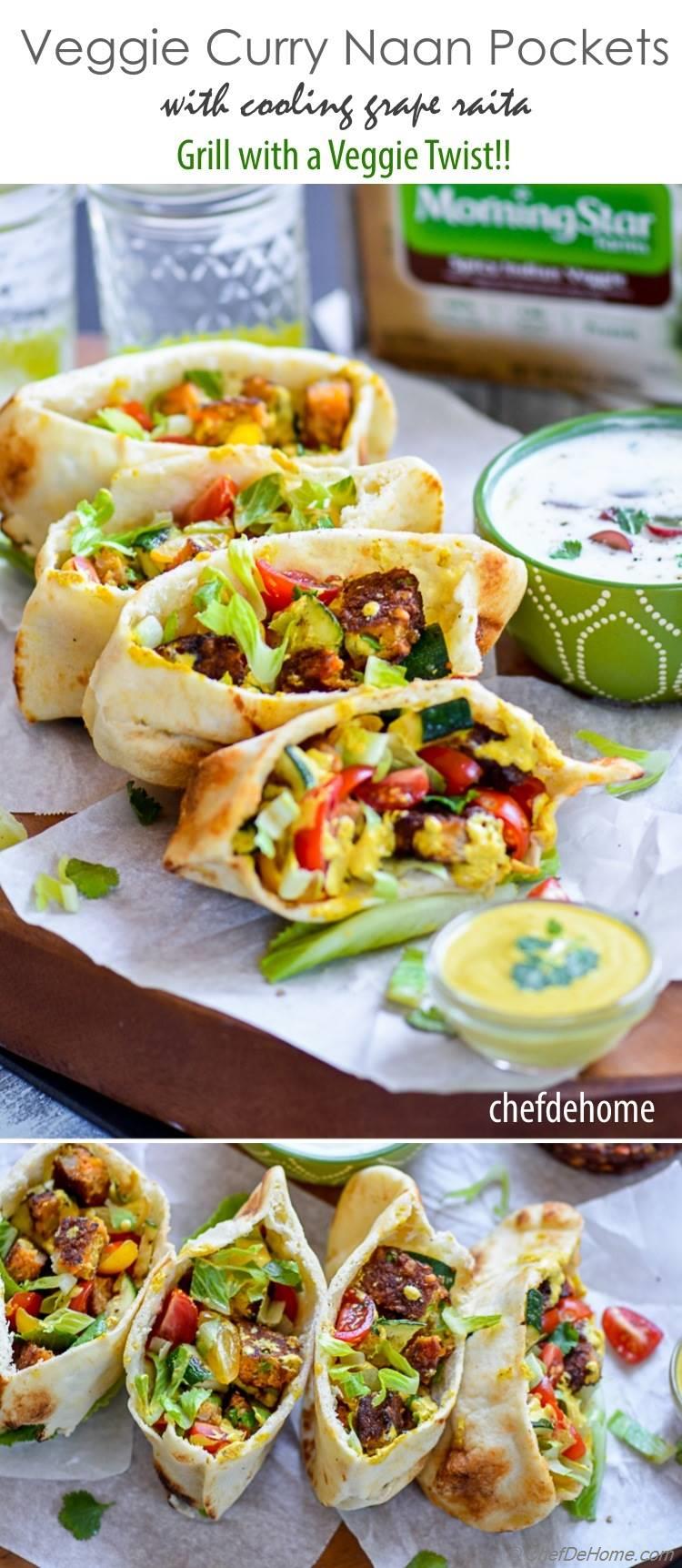 Vegetarian Dinner Ready in no time with Indian Curry Naan Pockets | chefdehome.com
