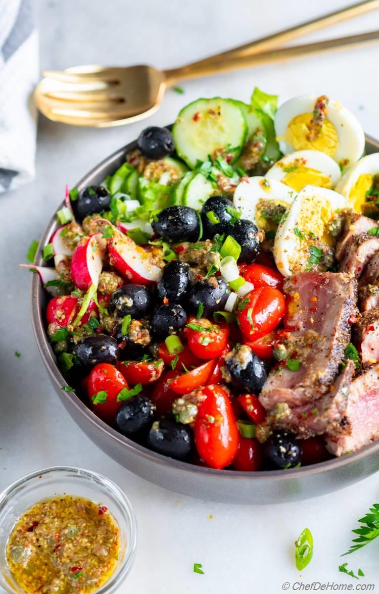 Salad Nicoise with Tuna and Boiled Eggs