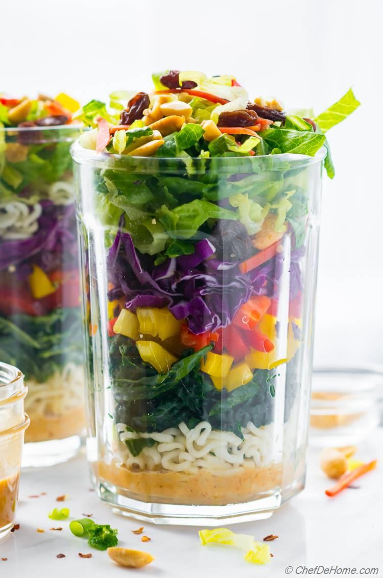 Ramen Noodle Salad in Jar for Summer Picnic 