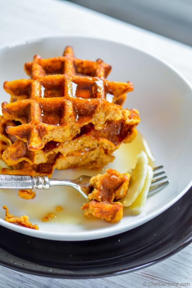 Soft with Crispy Crust These Oats and Sweet Potato Waffles are heart healthy and so delicious | chefdehome.com