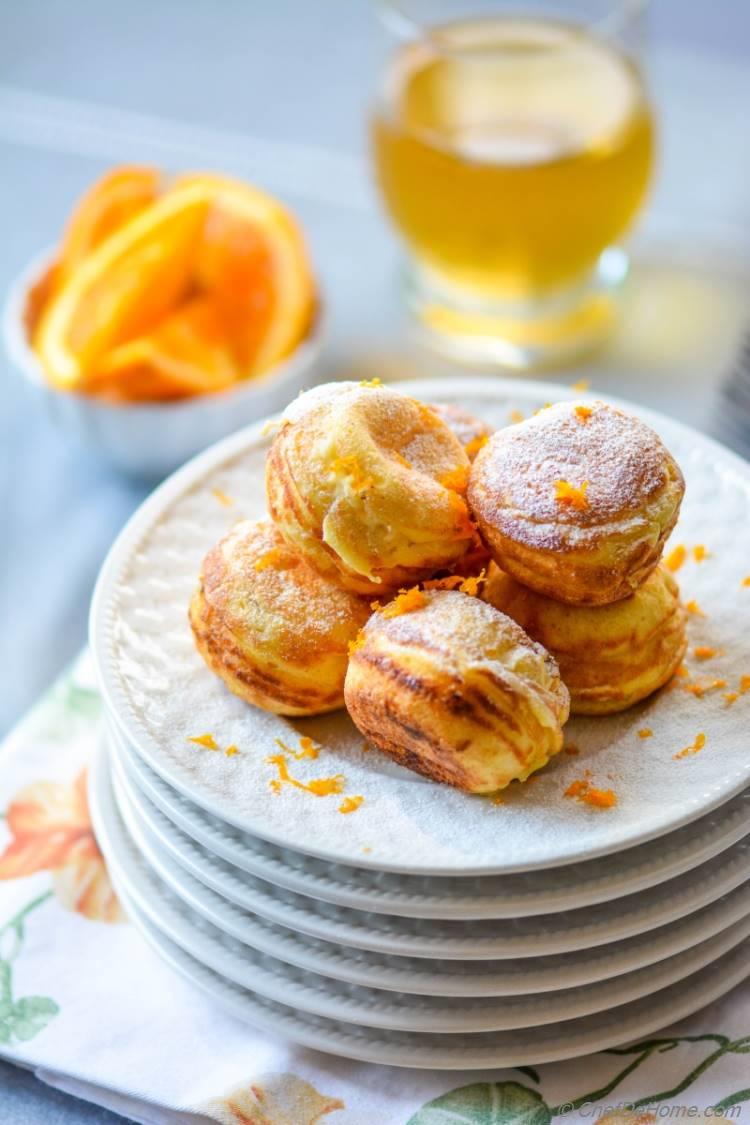 Scrumptious Orange-Cream Filled Ebelskivers. Great for Breakfast or Sweet Treats after dinner!