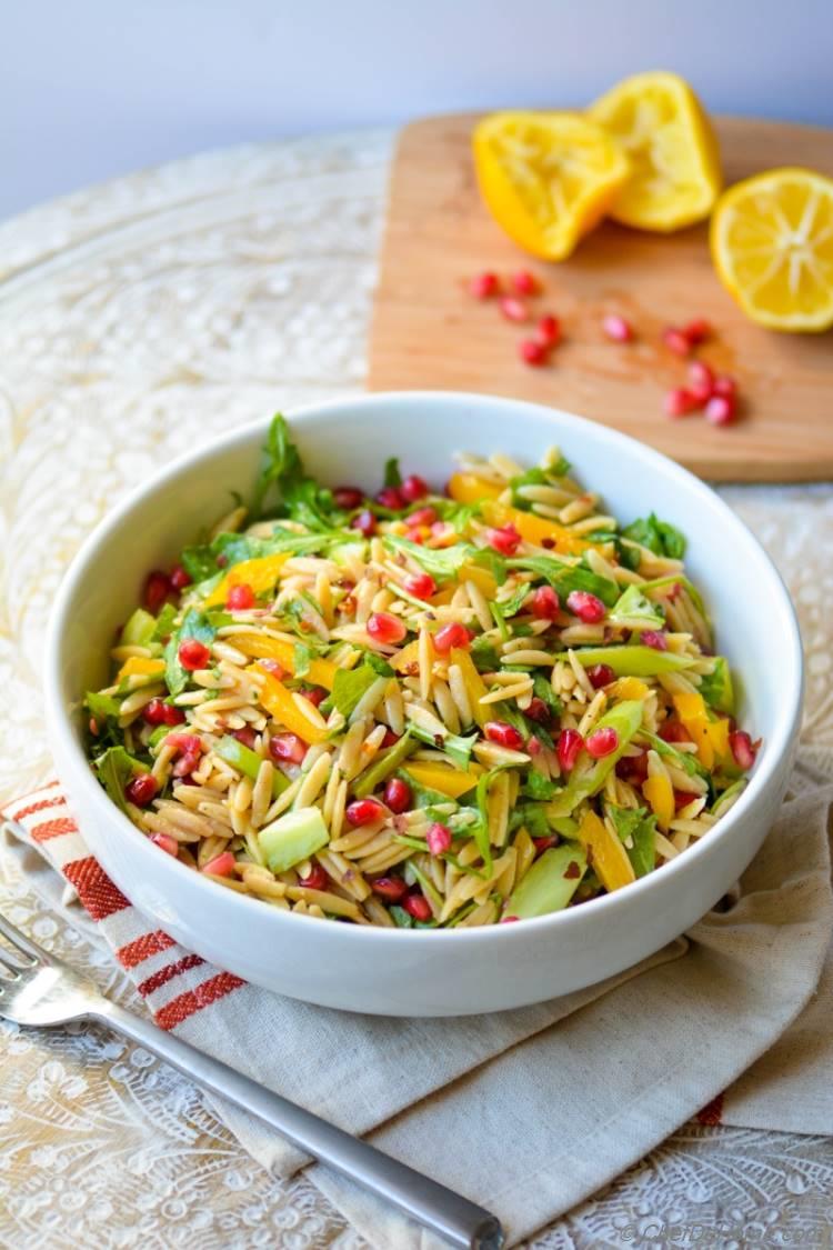 Lite and Fit Whole Wheat Orzo Pasta Salad