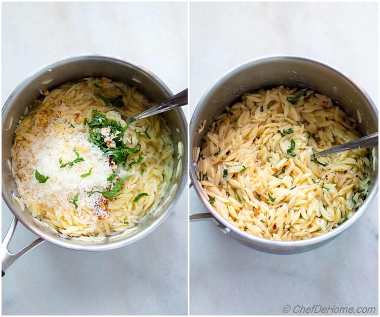 Parmesan Herbs Creamy Orzo Pasta 