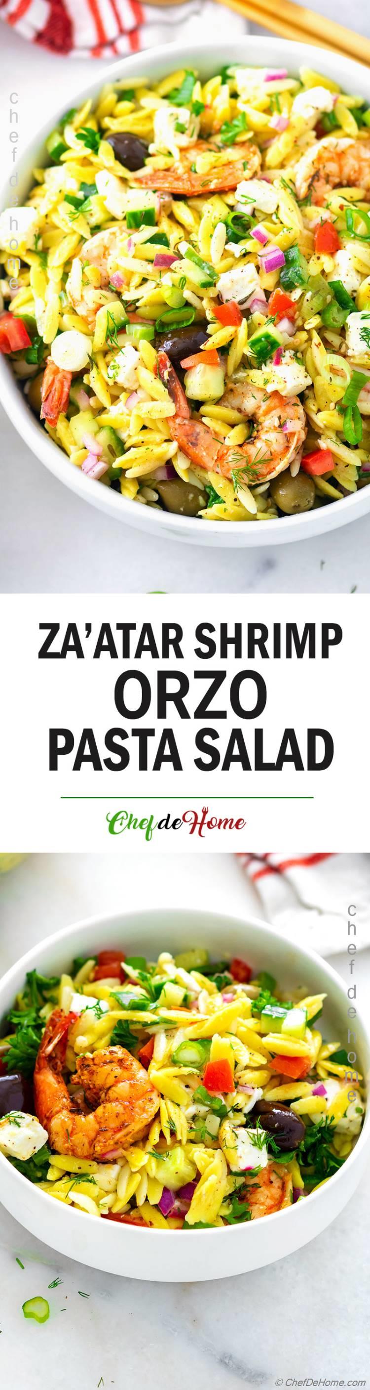 Orzo Salad with Shrimp, Feta and Cucumber