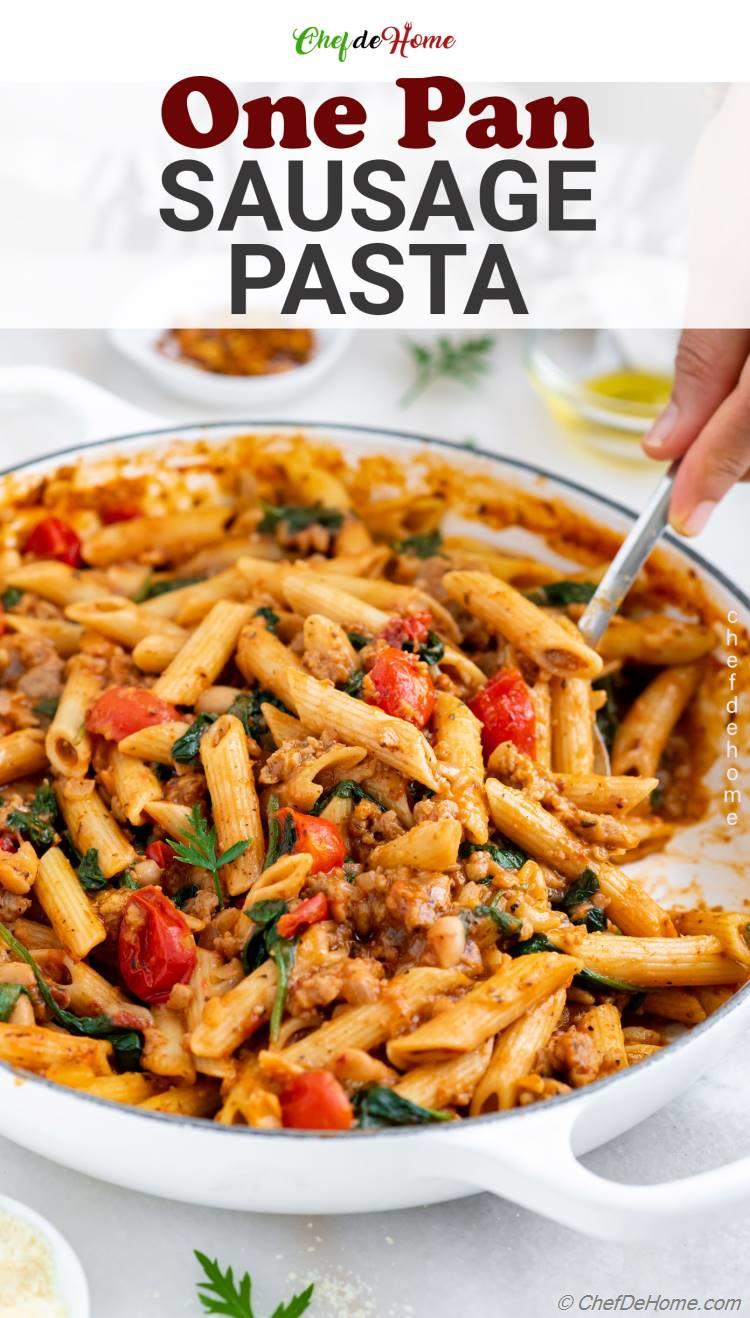 On Pan Sausage Pasta