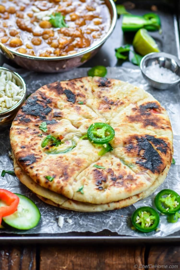 Indian Paneer Stuffed Naan | chefdehome.com