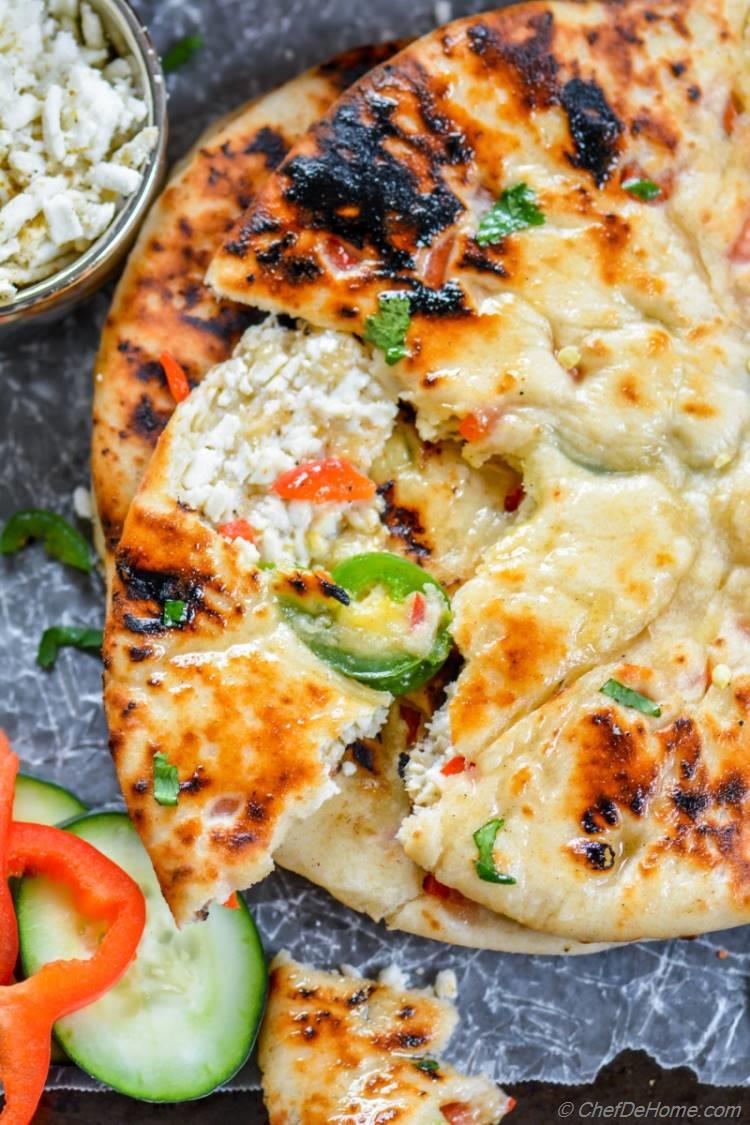 Indian Paneer Stuffed Naan | chefdehome.com