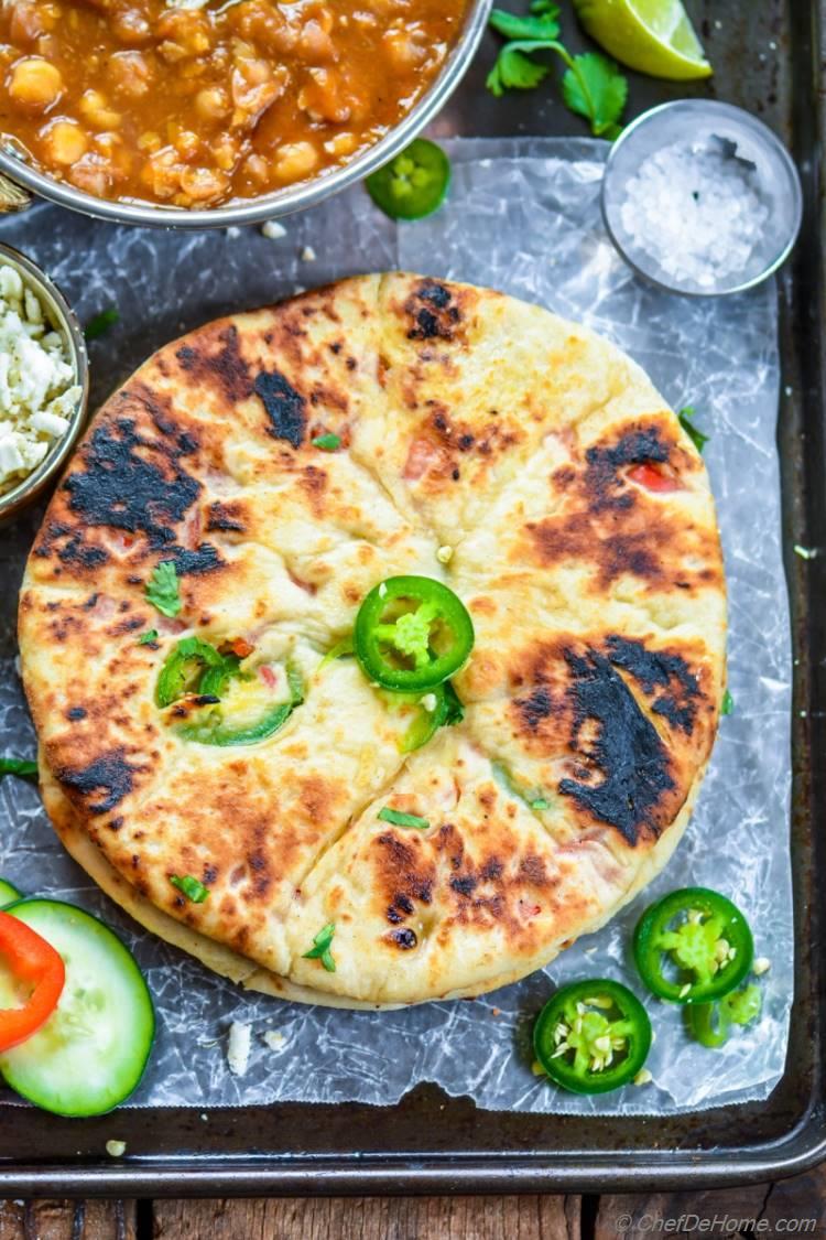 Indian Paneer Stuffed Naan | chefdehome.com