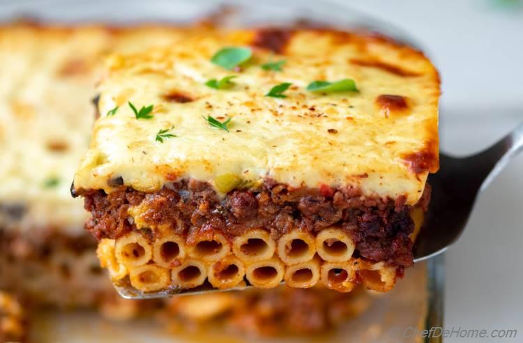 Greek Lasagna Recipe Pastitsio Slice