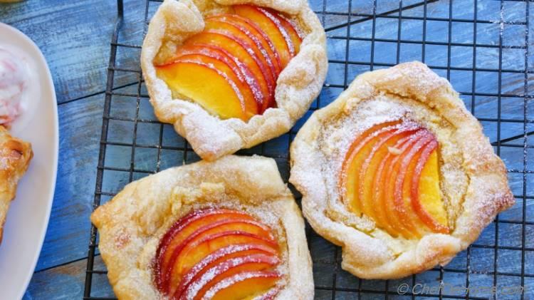Rustic Free-Form Peach Tarts, Easy and Scrumptious!