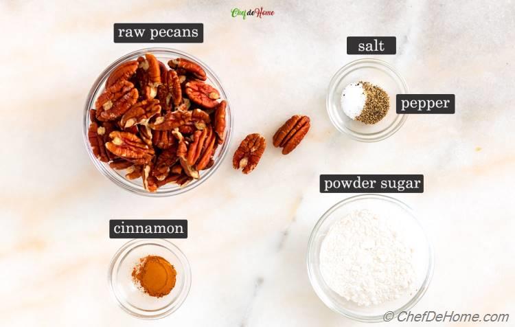 Ingredients for Easy Candied Pecans