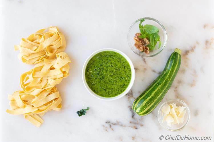 Ingredients for Kale Pesto Pappardelle Pasta