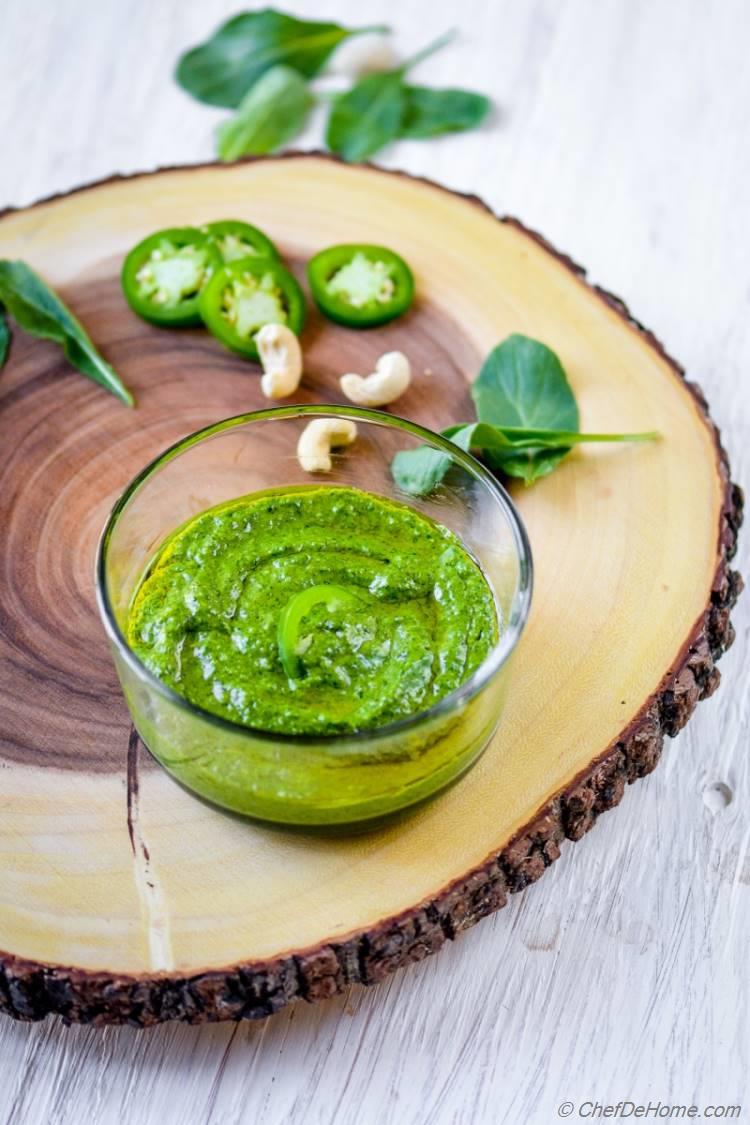 Spicy Vegan Jalapeno Arugula Pesto Sauce | chefdehome.com