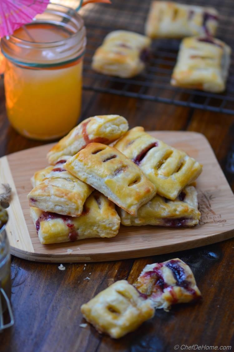 Petite Pastry Bites with Homemade Sour Grape Preserve