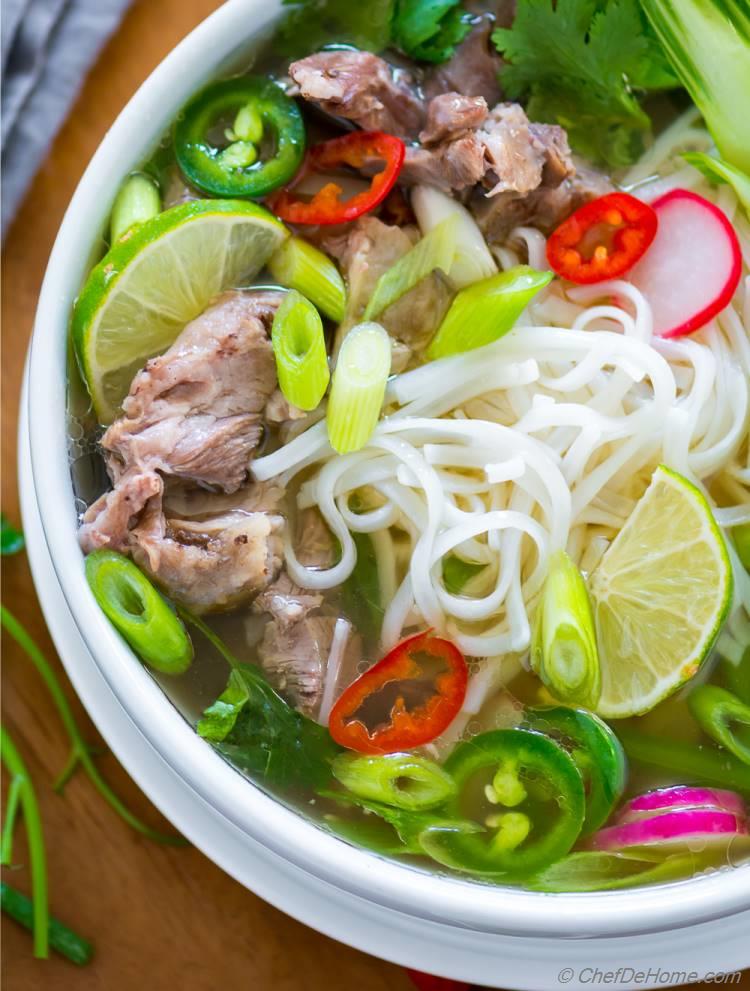 Pho Recipe of Rich Broth prepared quick in Instant Pot