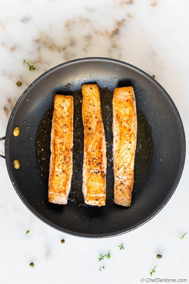 Cooking Salmon for Salmon Piccata