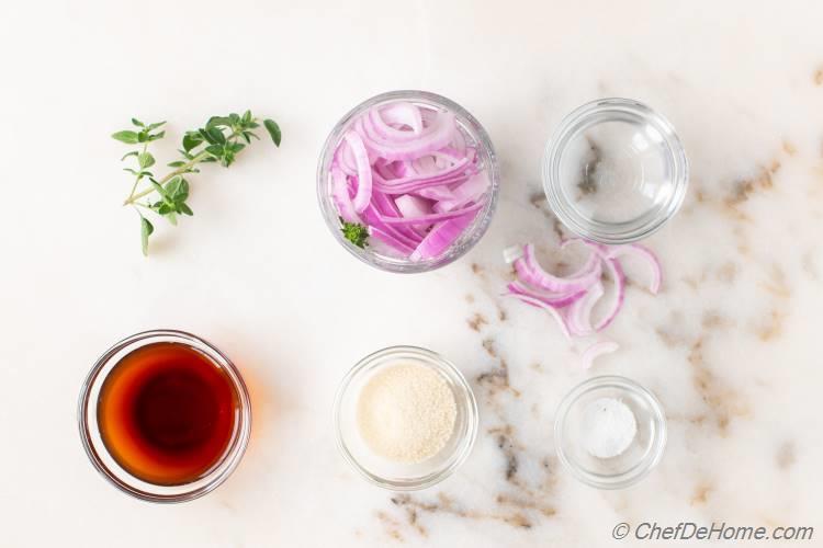 Ingredients for Pickled Red Onions