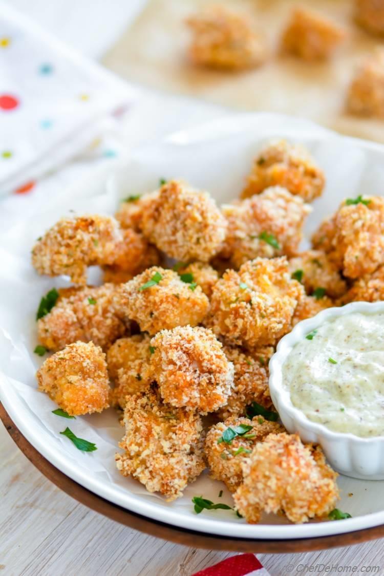 Extra Moist Best Baked Buttermilk Popcorn Chicken | chefdehome.com