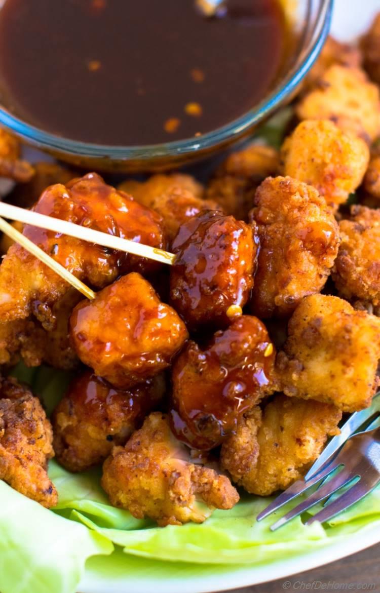 Tasty Asian flavor inspired Firecracker Popcorn Chicken | chefdehome.com