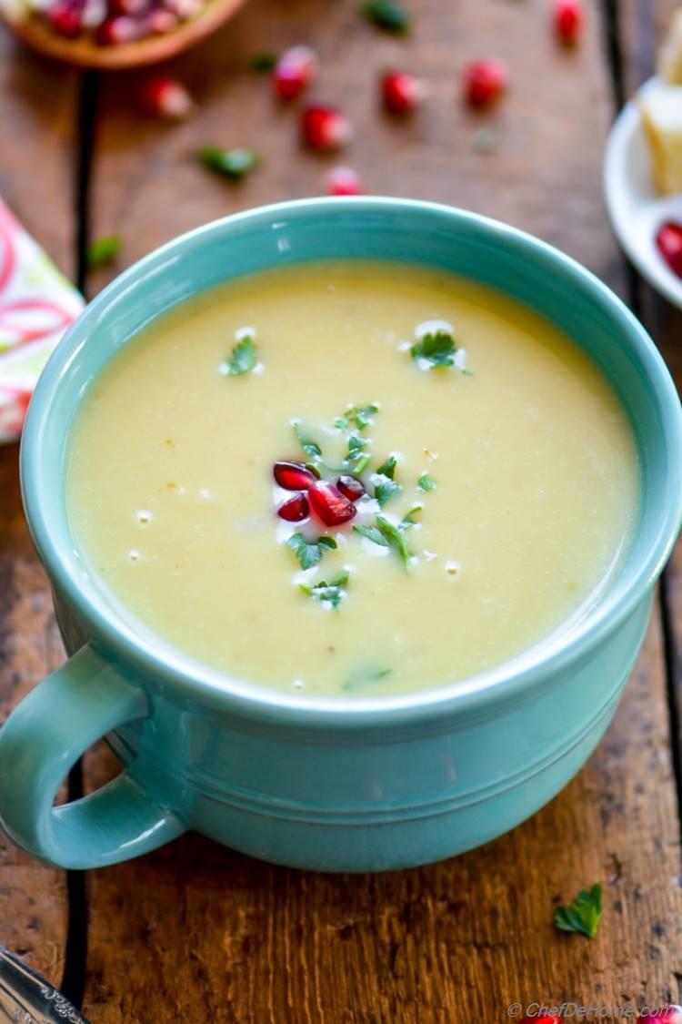 Creamy Gluten Free Potato and Leek Soup | chefdehome.com 